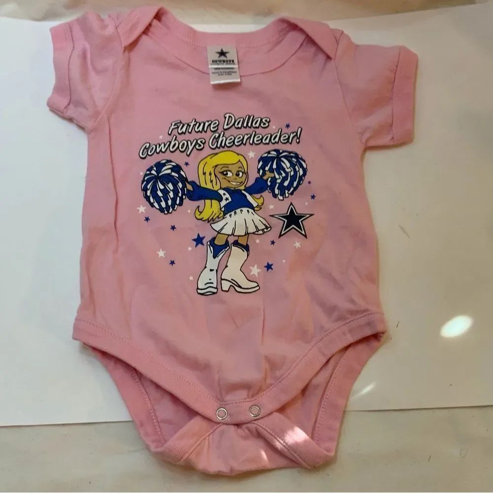 Dallas Cowboys NFL Team Apparel "Future Cheerleader" Baby One Piece (Size: 3-6)